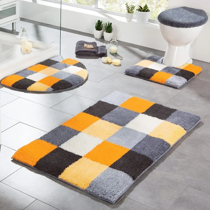 Erwin Müller Badematte Badematte "Kreta", Höhe 20 mm, eckig, Karo – Bild 2