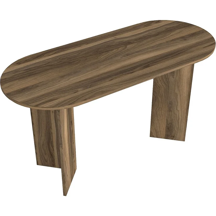 Vente-unique - TOPANIA - Konsolenschreibtisch - Holz, Platte - Spanplatte - Naturfarben dunkel - 140 x 59.6 x 74 cm – Bild 5