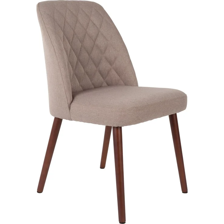 Esszimmerstuhl Conway im 2er-Set, Beige mit gesteppter Rückenlehne und Buchenholzbeinen, für Wohn- und Esszimmer – Bild 1