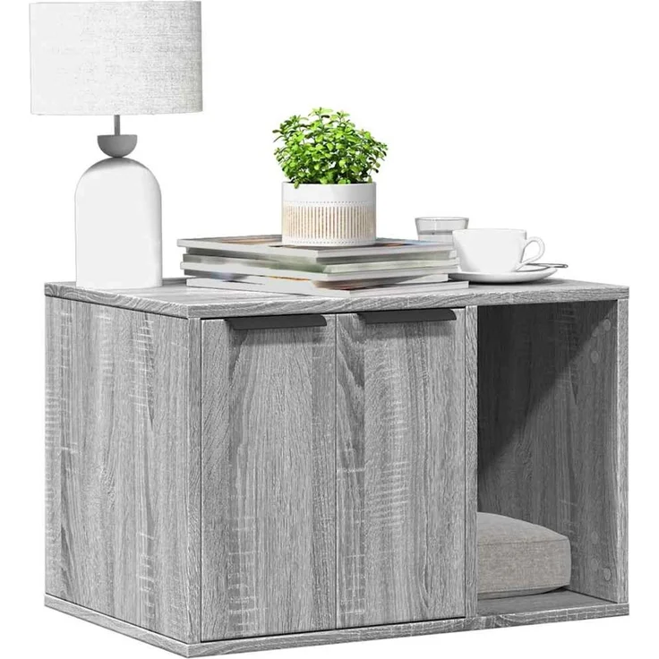 vidaXL Katzenklo Grau Sonoma 60x40x40 cm Holzwerkstoff 857729 – Bild 1