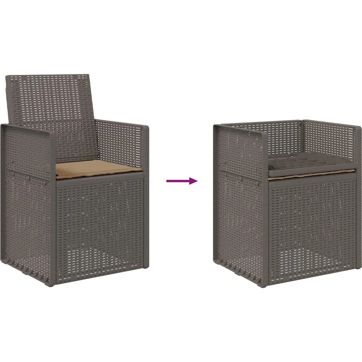 vidaXL Garten Esszimmerstühle 2 stk. Hellgrau und Taupe PP 8000008 – Bild 9