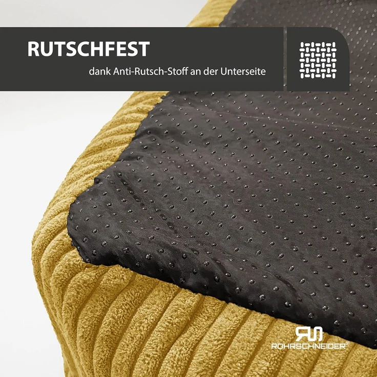 Rohrschneider Tierbett Hundebett Cord für kleine Hunde mit waschbarem Bezug inkl. Futternapf, antiruschbeschichtete Unterseite – Bild 6