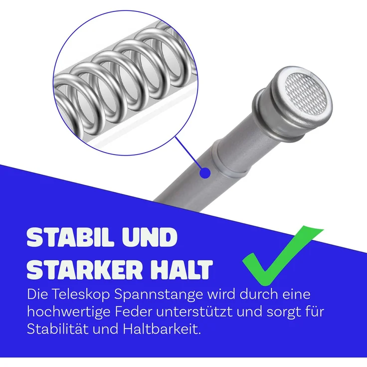 Verstellbare Vorhangstange - Spannstange zum Klemmen Silber Ø22/25 mm 60-90 cm – Bild 6