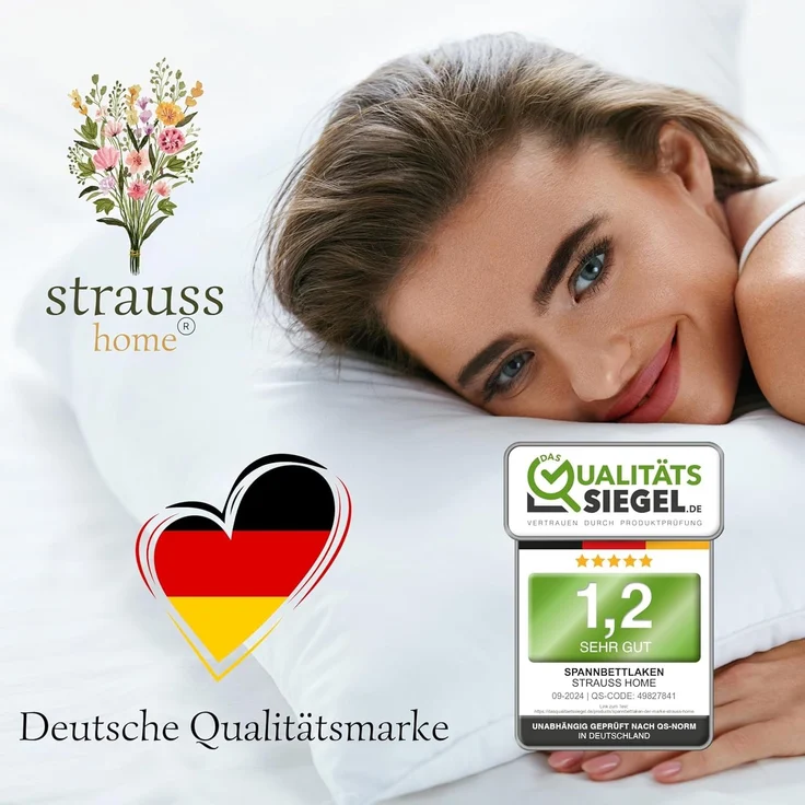 Strauss Home Spannbettlaken Premium Topper Spannbettlaken 150GSM für Matratzen-Topper 10cm Höhe, Gummizug: Rundumgummi, für Topper mit einer Höhe von 10cm, OEKO-TEX zertifiziert – Bild 6