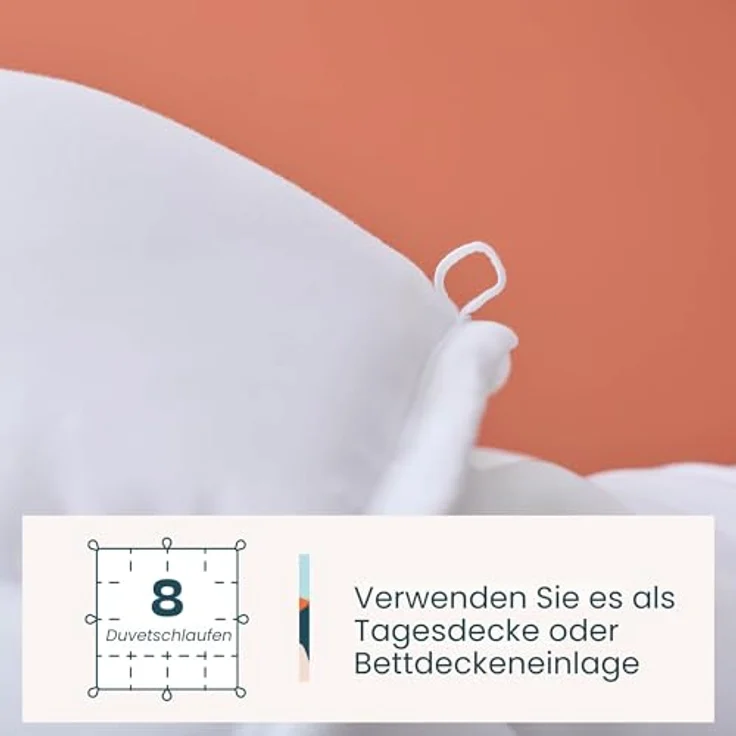 Linenspa Bettdeckenbezug, volle weiße Daunen-Alternative für alle Jahreszeiten, Mikrofaser, volle Größe, Box genäht – Bild 6