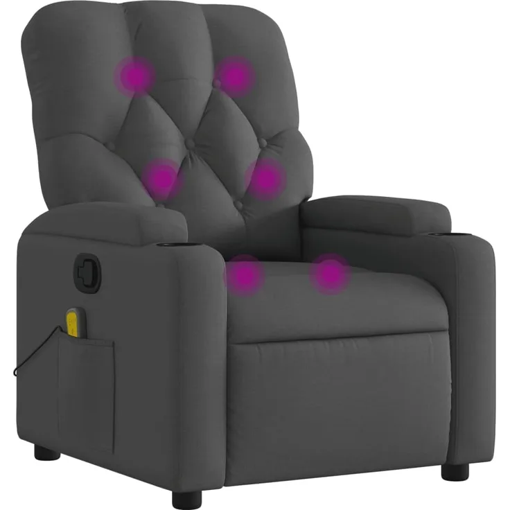 vidaXL Massage-Relaxsessel, Stoff, Dunkelgrau 3206065