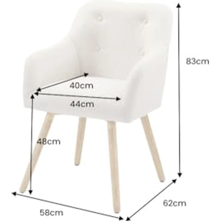 riess-ambiente Esszimmerstuhl SCANDINAVIA MEISTERSTÜCK beige/natur- Strukturstoff, Gummibaum, massiv (Einzelartikel, 1 St), Nordischer Stuhl - ideal für Esszimmer, Wohnbereich oder Homeoffice – Bild 3