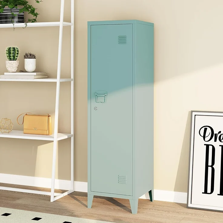 Einzelspind Kurikka 137x38x38 cm Graublau [en. casa] – Bild 1