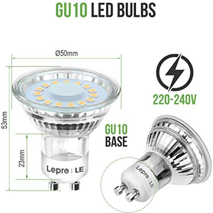 Lepro GU10 LED Warmweiß Lampe, 4W, 325 Lumen, 2700K, 100° Abstrahlwinkel, Flimmerfrei, Nicht Dimmbar, 5er-Pack – Bild 3