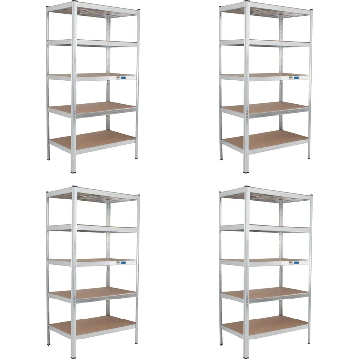 4x Schwerlastregal 180x90x60cm Lagerregal Werkstattregal Weitspannregal Traglast 875 kg