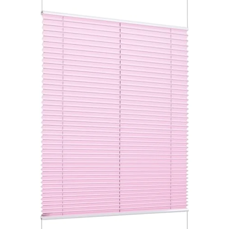 K-Home Klemmfix-Plissee Florida Rosa 60x210 cm (B x L) einzigartiges Design mit bezauberndem Lichteffekt – Bild 2