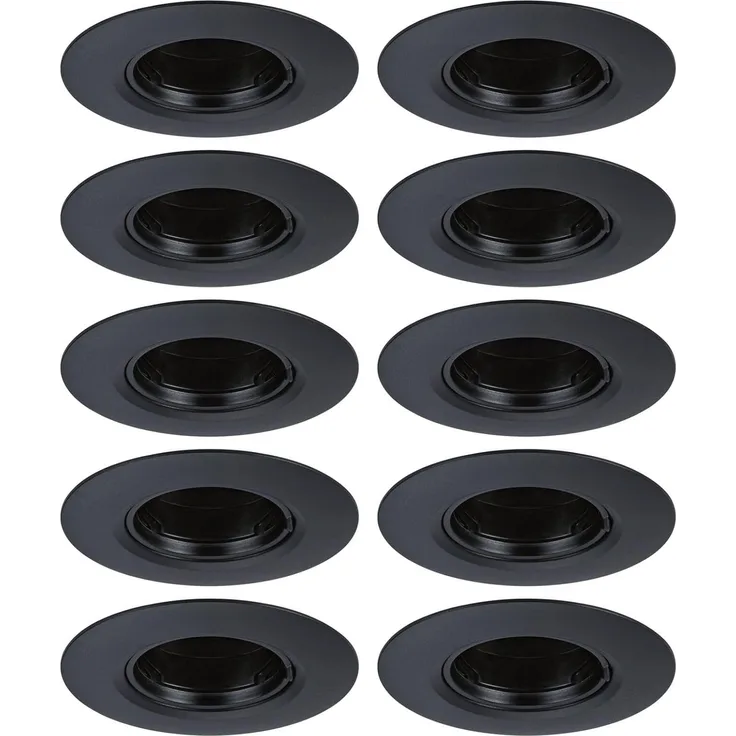 Paulmann 92120 Einbauleuchte rund 90mm 10er-Set Schwarz starr