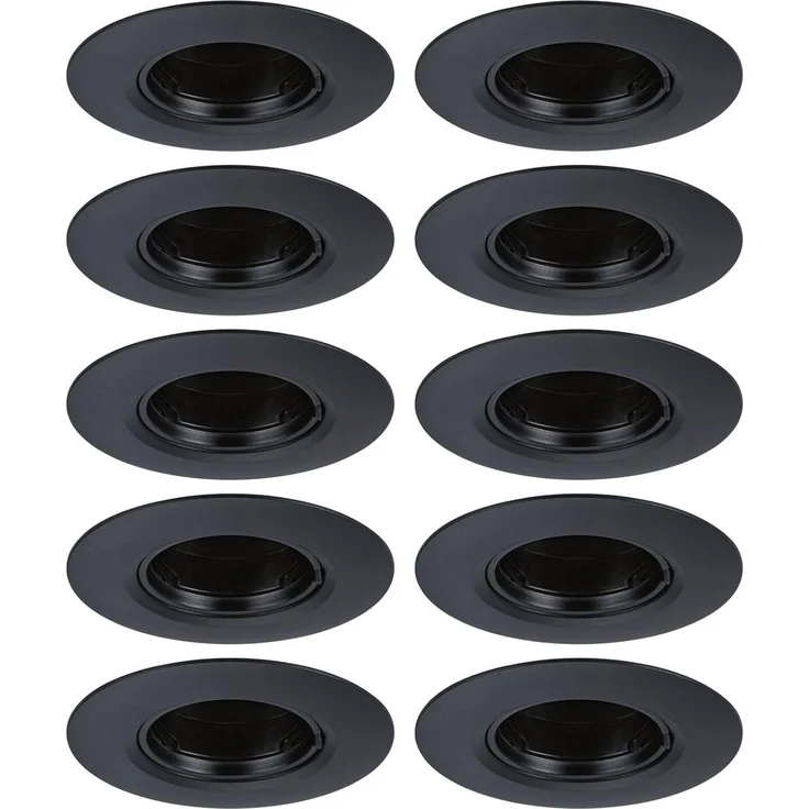 Paulmann 92120 Einbauleuchte rund 90mm 10er-Set Schwarz starr – Bild 1