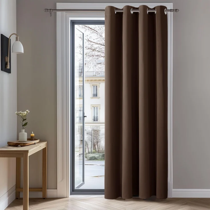 Deconovo Blickdichter Verdunkelungsvorhang UV-Schutz Thermovorhang Braun | 1 Stück, H160 x B132 cm, Verdunkelungsgardinen, Thermovorhang, Hitzeschutz, Sichtschutz für Wohnzimmer und Schlafzimmer