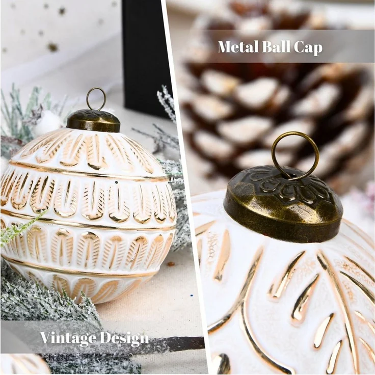 CLTYQ Weihnachtsbaumkugel 12 Stück Vintage-Weihnachtsschmuck für Baumschmuck 80 mm (12 St), Weihnachtskugel-Ornamente, Weihnachtsdekoration – Bild 2