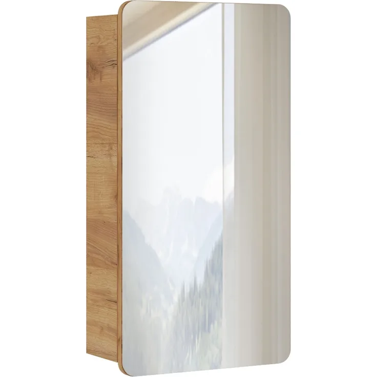 Spiegelschrank 40 cm mit LED-Beleuchtung LUTON-56 Wotan Eiche Nb. Nb. B/H/T ca. 40/75-80/16 cm