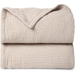 Lulu moon Musselin Decke Baby - Atmungsaktive Babydecke,Baby Decken Neugeborenen,Weiche Krabbeldecke für Kinder,Musselin Schlafdecken für Kleinkinder Mädchen Junge 120x120 cm(Elfenbein)