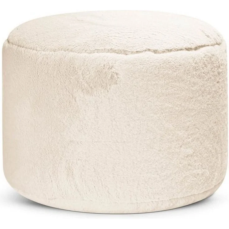 mokebo Pouf Der Flauschige (rund und aus Kunstfell), kuscheliger Sitz-Hocker, Fußhocker oder Hocker in Felloptik in Beige – Bild 4