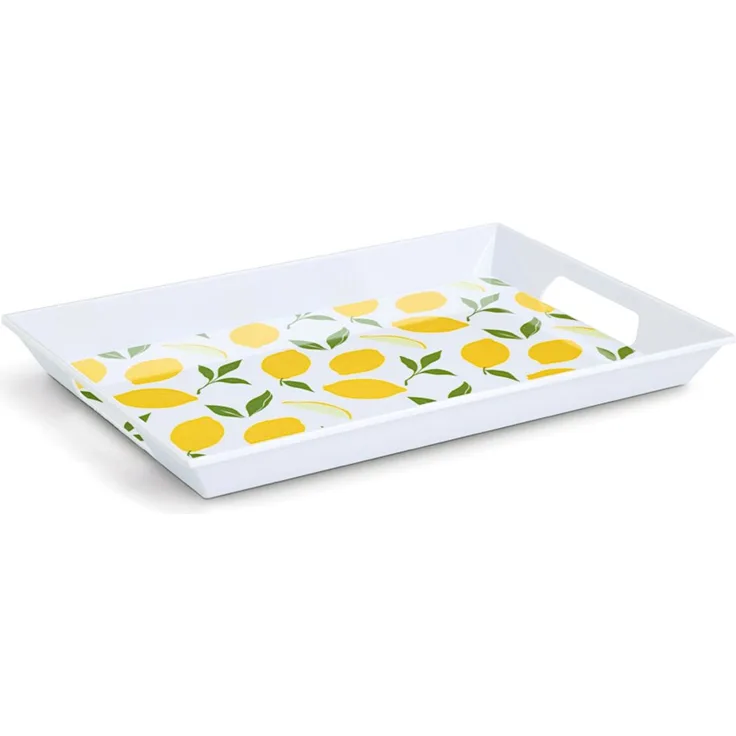 ZELLER 26472 Melamintablett LEMONS mit Tragegriffen, ca. 50 x 35 x 5 cm