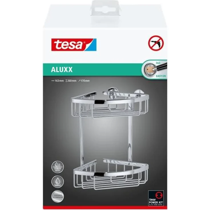 Tesa Duschablage Ecke Aluxx Aluminium verchromt Klebelösung – Bild 2