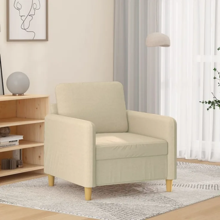 vidaXL Sessel Creme 60 cm Stoff 359464
