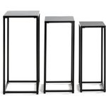 HAKU Möbel Blumensäule 3er Set, schwarz,