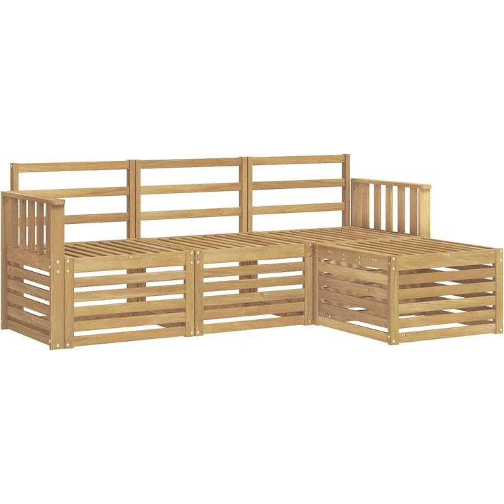 vidaXL Outdoor-Sofagarnitur 4 stk. Weiß Massivholz Akazie 3391624 – Bild 2