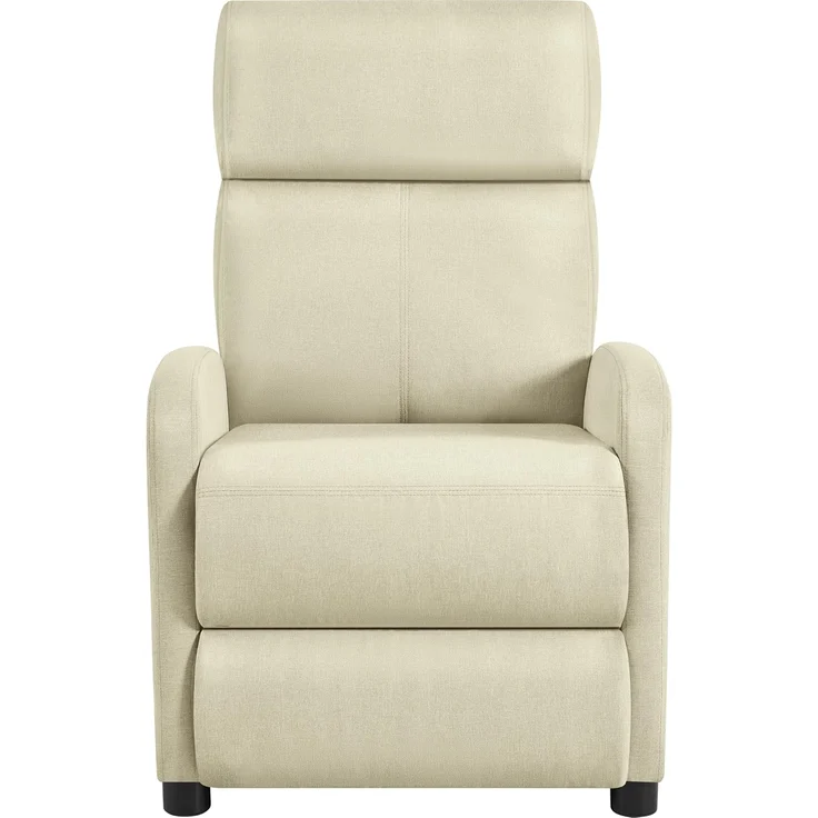 Yaheetech Relaxsessel Fernsehsessel Einzelsofa Ruhesessel mit Verstellbarer Beinablage Liegesessel aus Leinenstoff Beige – Bild 1