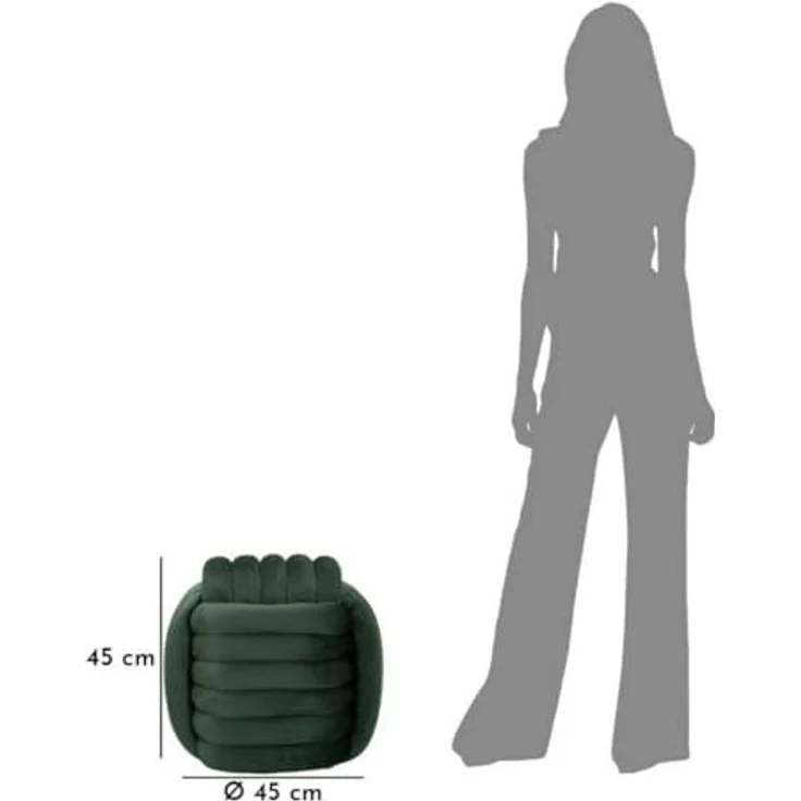 Dmora Pouf Karori 45x45x45 cm Grün Quadratisch – Bild 2