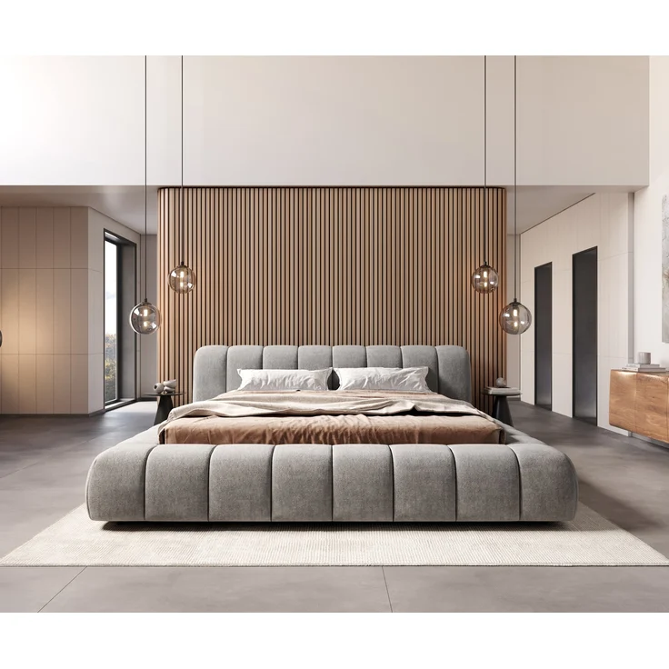 Polsterbettgestell Cutio 180x200 cm Strukturstoff Soft Grau – Bild 5