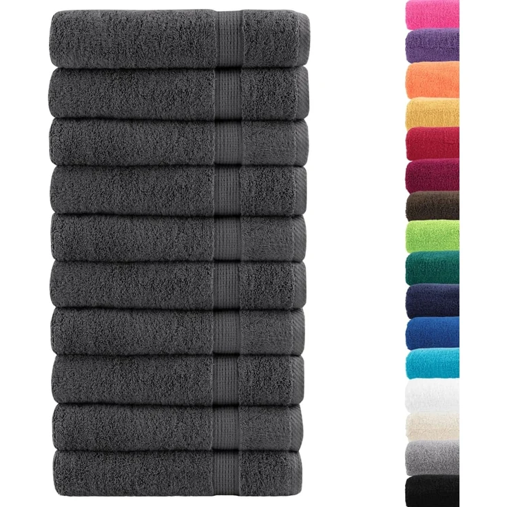 vidaXL Premium Handtücher SOLUND 10 Stk. Anthrazit 50x100 cm 600 g/m² 137158 – Bild 2