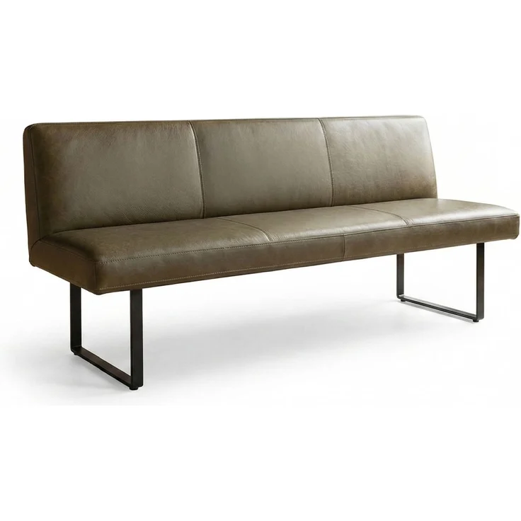 KAWOLA Esszimmerbank ELEEN Leder olivgrün 203cm 85 x 69 x 203 cm – Bild 3