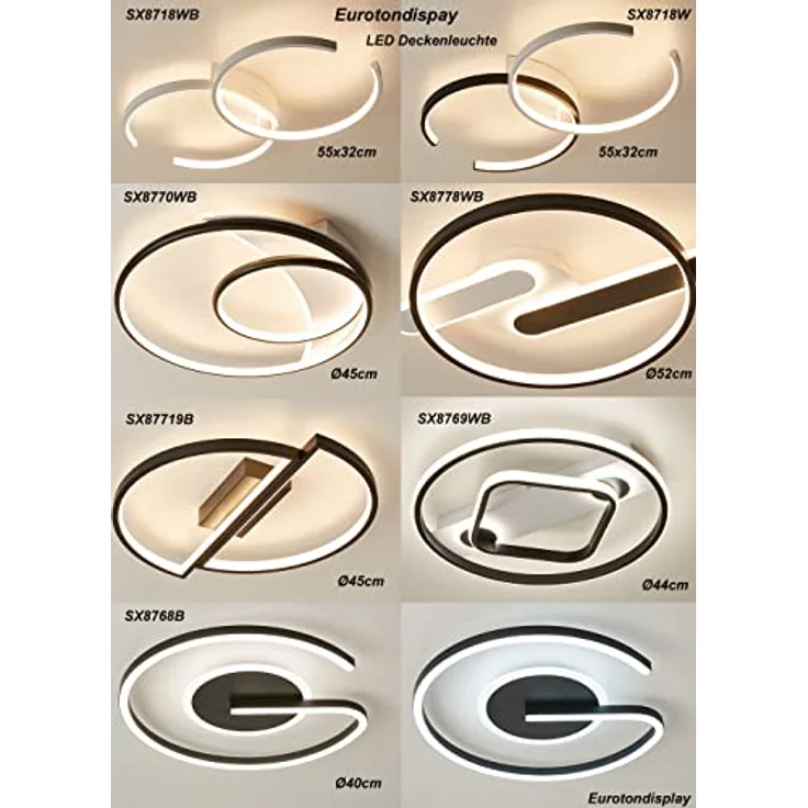 Euroton LED Deckenleuchte LED Deckenleuchte Fernbedienung Lichtfarbe einstellbar dimmbar Lampe, LED fest integriert, Deckenleuchte mit Fernbedienung Helligkeit: Dunkel-Hell, 10%-100% dimmbar. Lichtfarbe: kaltweiß-neutalweiß -warmweiß, 7000k-3000k stufe... – Bild 8
