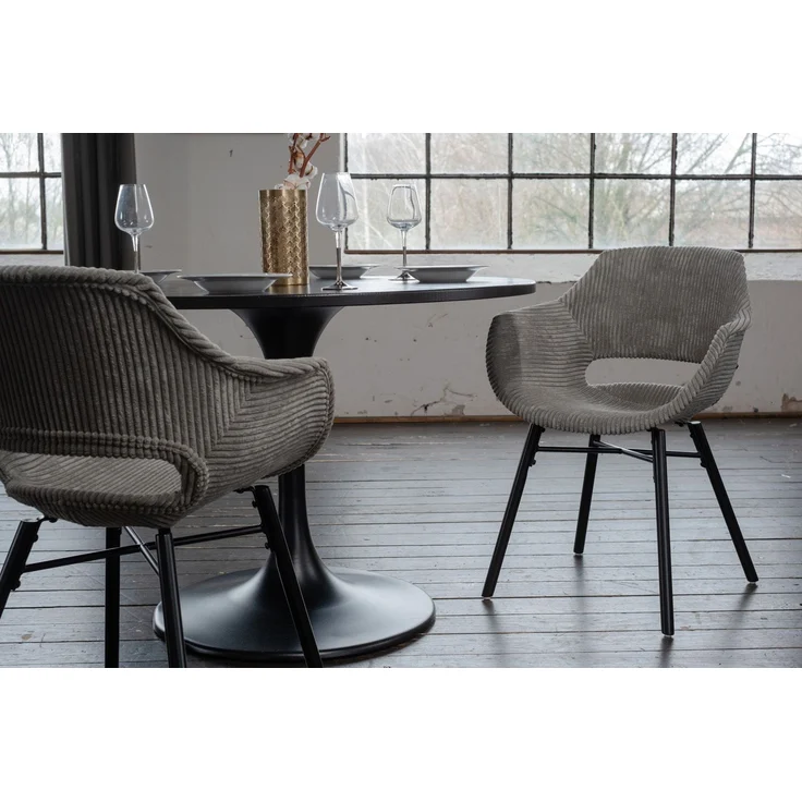 KAWOLA Stuhl ZAJA Esszimmerstuhl Cord grau 82 x 59 x 57 cm – Bild 7