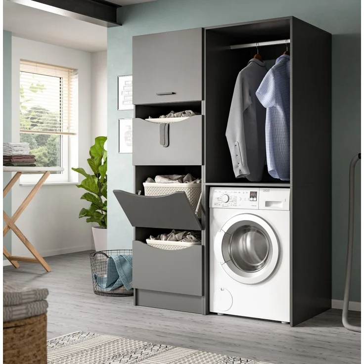 Waschmaschinenumbau Set Flexy in grau 126 x 195 cm – Bild 5
