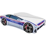 ACMA Kinderbett Auto-Bett Polizei mit Rausfallschutz, Lattenrost und Matratze (Polizei 3, 160x80 cm)
