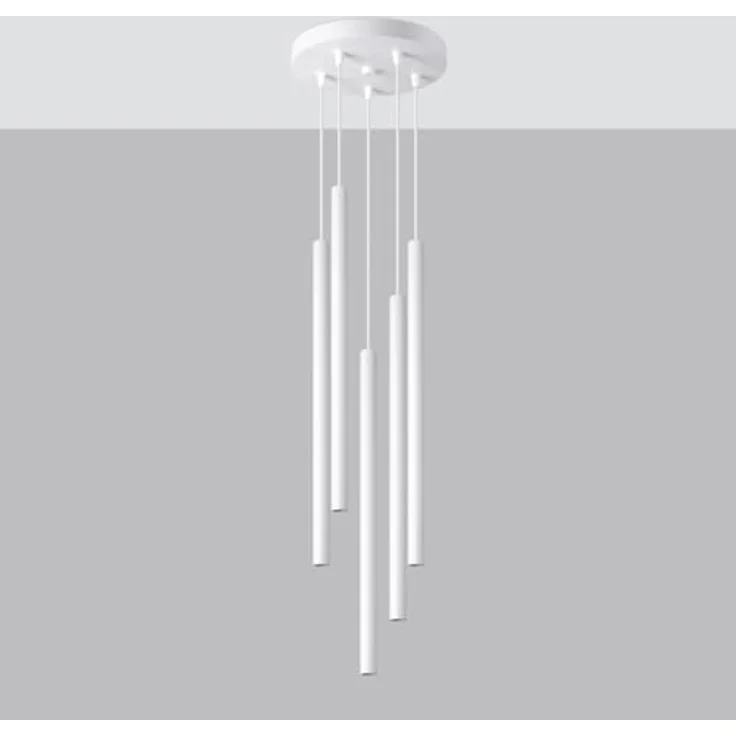 Sollux Lighting Pendelleuchte PASTELO 5P, weiß, 5xG9, 8W, Stahl, 110x25x25cm, modernes Design für Wohnzimmer und Esszimmer – Bild 2