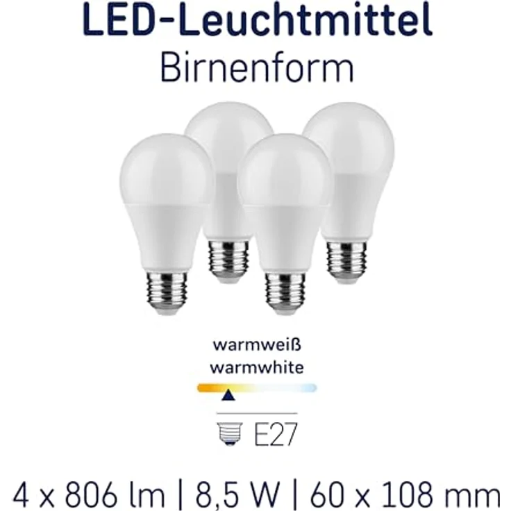 Mueller-Licht 400255 LED E27 Gluehlampenform 10W = 60W Warmweiß (Ø x L) 60x10, mm Weiß – Bild 3