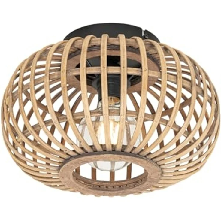 Qazqa Deckenleuchte Amira, ohne Leuchtmittel, E27, Naturel, Orientalisch, Bamboo, 1-flammig – Bild 6