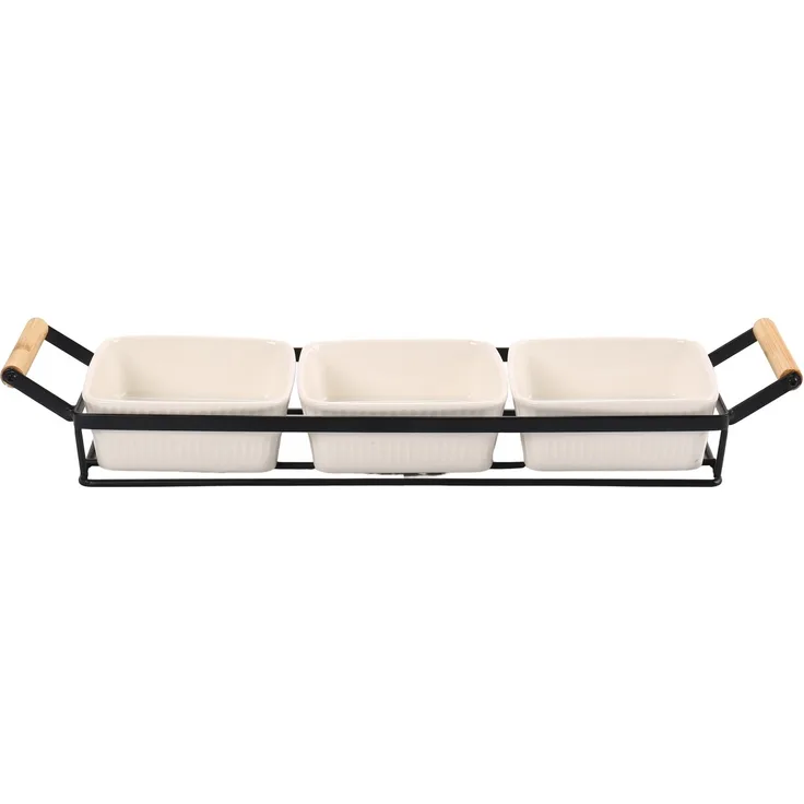 Servierset Snackschalen Dipschalen Servierschalen mit Tablett Cheffinger CF-5004