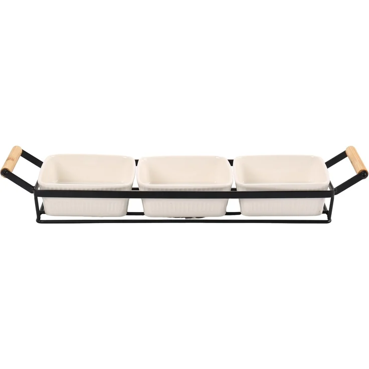Servierset Snackschalen Dipschalen Servierschalen mit Tablett Cheffinger CF-5004