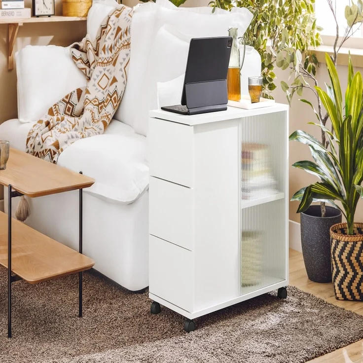 SoBuy FBT141-W Couchtisch, Spanplatte, Melamin, Weiß, 70 x 61 x 35 cm – Bild 9