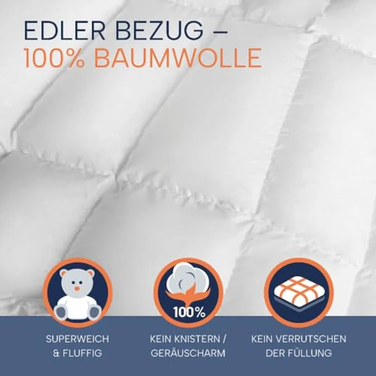 casimum Naturhaarbettdecke LUXUS Kamelhaardecke für Sommer, Winter, 4 Jahreszeiten, Füllung: 100% Kamelhaar, Bezug: 100% Baumwolle, Bettdecke 135x200, 155x220cm & weitere Größen, temperaturausgleichend – Bild 6
