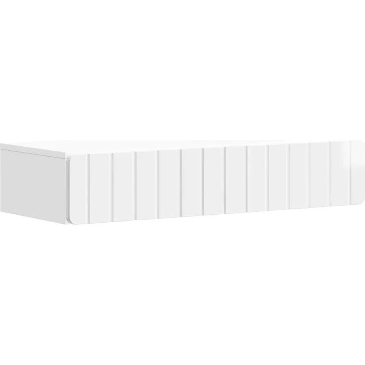 vidaXL Wandmontierter Beistelltisch Hochglanz Weiß 87,5 x 34,5 x 17 cm 898329