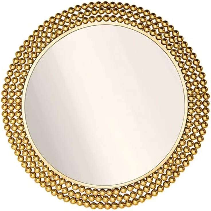 riess-ambiente Wandspiegel PEARLS Ø75cm gold (Einzelartikel, 1-St), Flur · Metall · Rahmen · rund · dekorativ · Schlafzimmer · Design