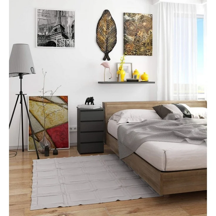 Home Collective Kommode 40 cm breit Holz Highboard Sideboard für Flur Schlafzimmer Wohnzimmer (Mehrzweckschrank Schrank schmal Kommode Schlafzimmer mit Schubladen), Kinderzimmer Organizer, 73 cm hoch mit 4 Schubladen graphit – Bild 3