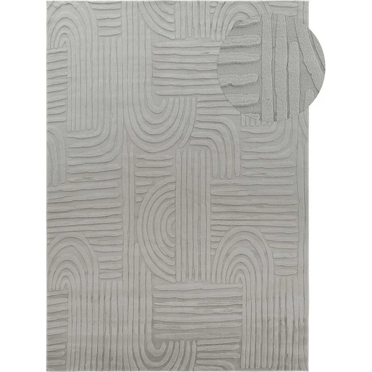 TaraCarpet Teppich Taipe-Onda Hasenfell extra weich Hoch-Tief-Struktur, rechteckig, Höhe: 13 mm, Hasenfell Fliese grau Wohnzimmer Schlafzimmer Esszimmer 240X340 – Bild 2