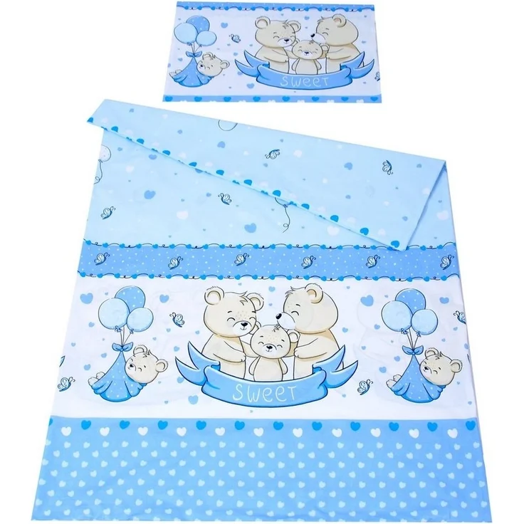 BabyLux Kinderbettwäsche BABYLUX Kinderbettwäsche 2Tlg. 100 x 135 cm Bettwäsche Bettbezug Baby, 135. Sweet Blau 100x135 – Bild 1