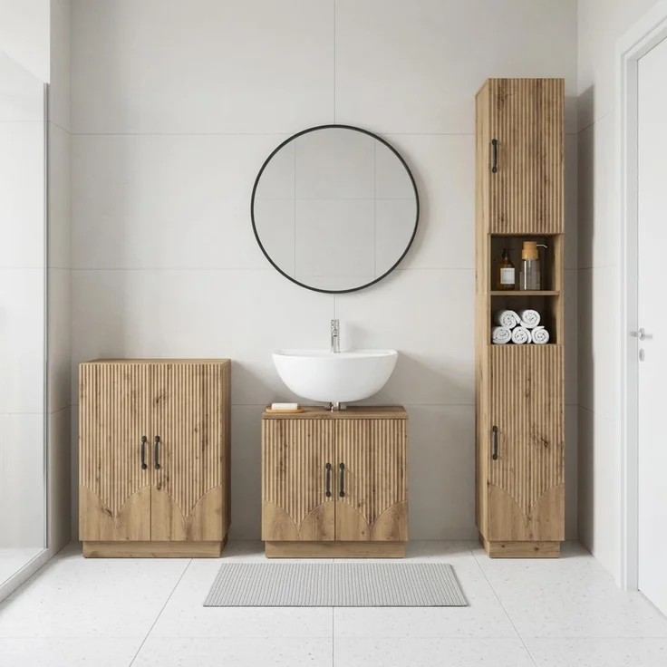 vidaXL 3-teiliges Badezimmer-Schranksystem HOORN Artisan-Eiche 3417476 – Bild 1