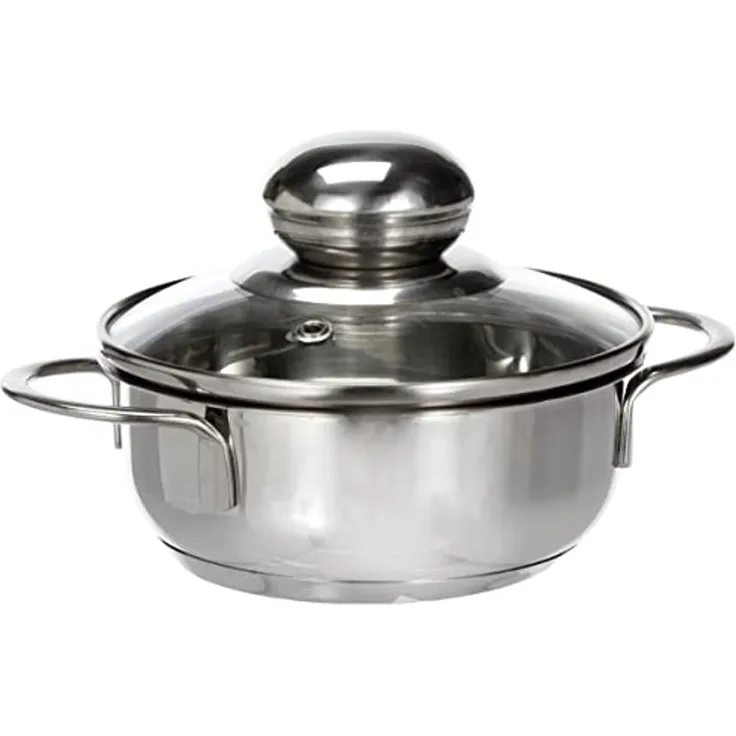 KARL KRÜGER Bratentopf Saturn mit Glasdeckel 0,5 Liter Ø12cm Edelstahl